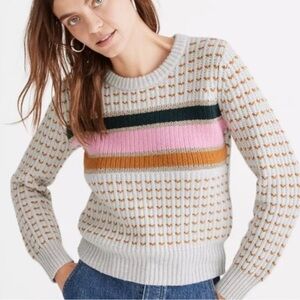 Madewell Barfield Striped Holiday Sweater Size Small
